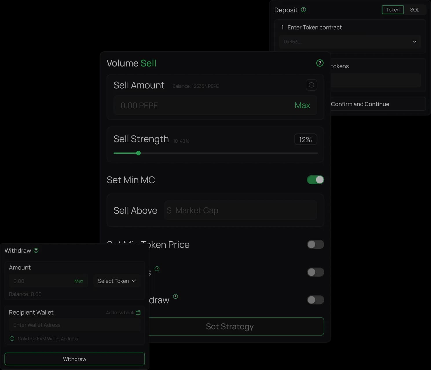 Sonar strategy automation interface